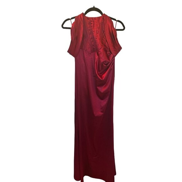 Corset Dress Red‎ Satin Size M Off the Shoulder Dress Gown - Picture 3 of 15